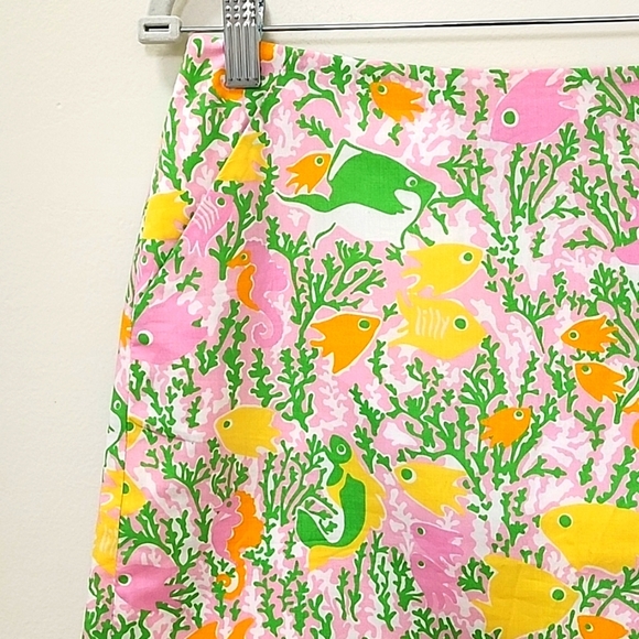 Lilly Pulitzer Womens  Coastal Corral  Fish and sea Horse Print  Skirt Size 6 - Picture 5 of 16